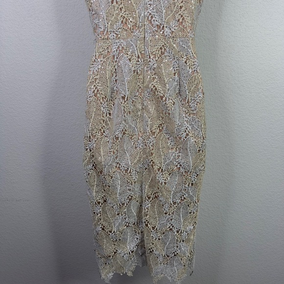 Dress The Population Aurora Dress Women S Gold Silver Lace Sequin Bridal Wedding - Picture 6 of 11